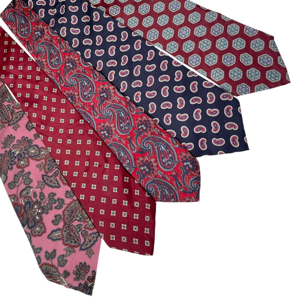 Andhurst Wembley Multi Color Silk Tie Lot 5pc Paisley Medallion Vintage Preppy